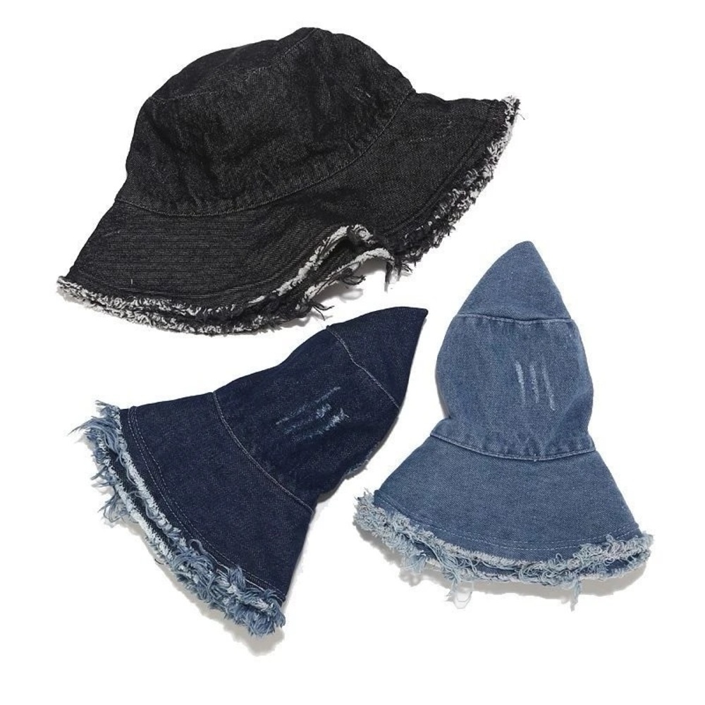 Pack of 3 Distressed Denim Bucket Hats